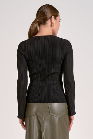 Boat Neck Flare Sleeve Top - Elan
