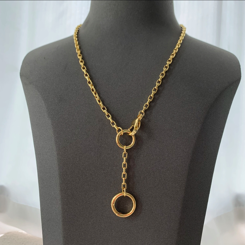Dual Circle Charm Holder Necklace-Deep South Originals