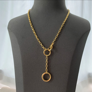 Dual Circle Charm Holder Necklace-Deep South Originals