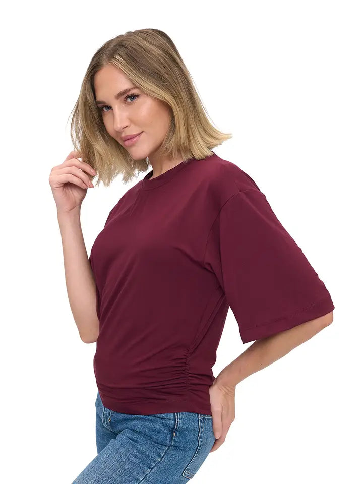 Ruched detail modal shirt-Ariella T1761-MD