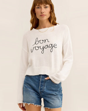 Z Supply White Sienna Bon Voyage Sweater