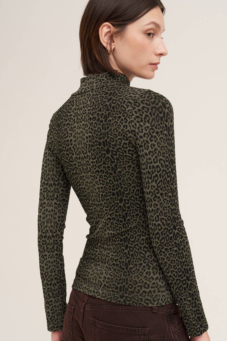 Leopard Mock Neck LS Top NIKIBIKI  NS8521