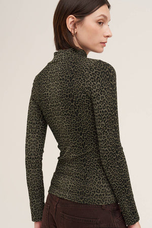 Leopard Mock Neck LS Top NIKIBIKI  NS8521