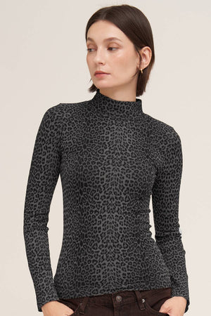 Leopard Mock Neck LS Top NIKIBIKI  NS8521