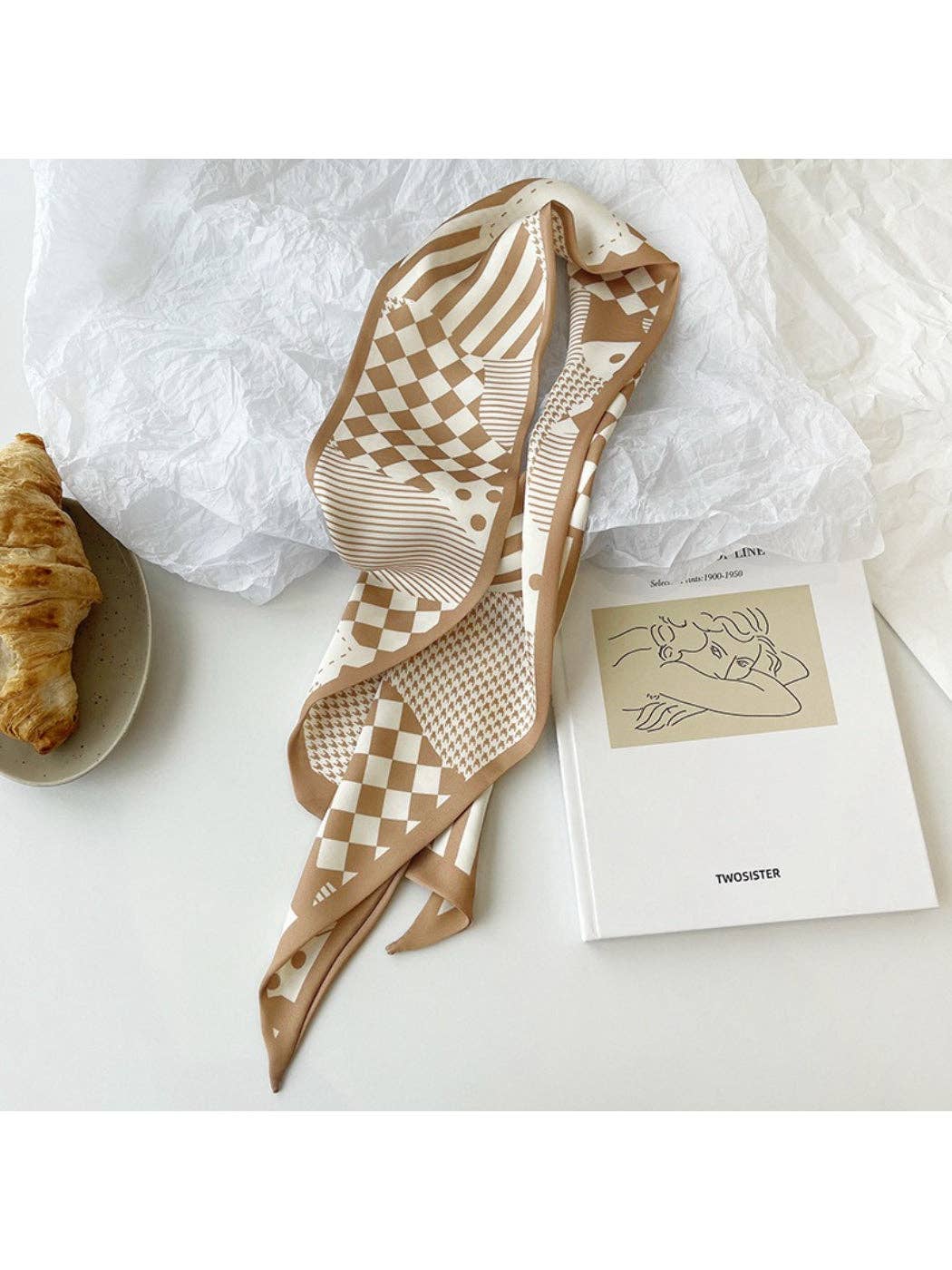 Modern Pattern Mix Skinny Scarf