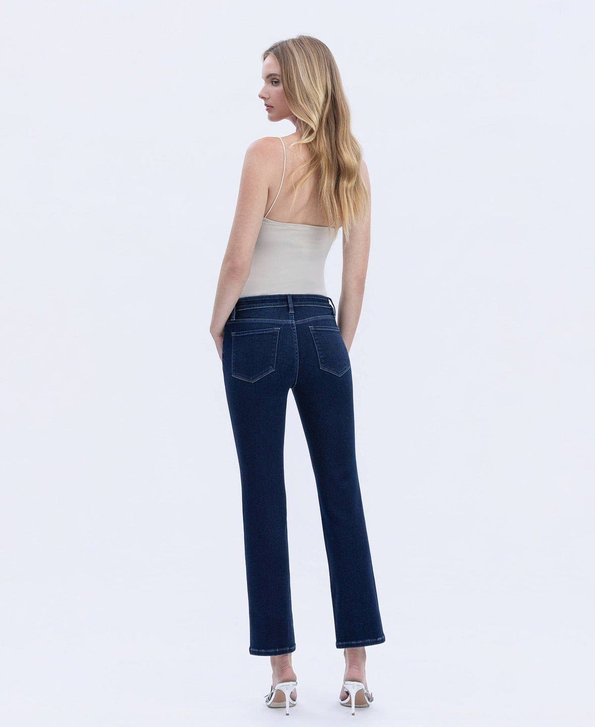 Mid Rise Ankle Slim Straight Jeans-Vervet T6998