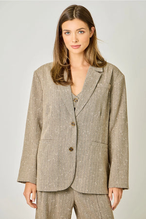 Sparklett Oversized Blazer in Sand - Mystree