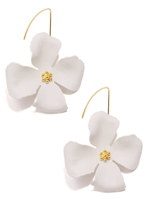 Matte Flower Threader Drop Earring-Zenzii