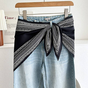 Minimalist Waist Belt Silk Scarf-Dipped  MK2BLW6W6NSI70