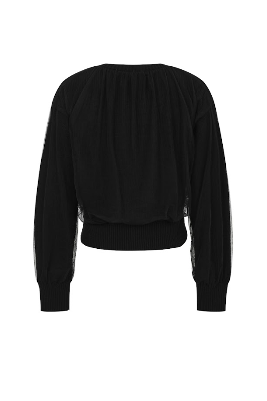 Marielle Crew-Neck Tulle Cardigan-RIVIR JO306