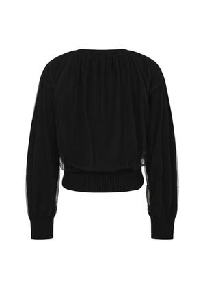 Marielle Crew-Neck Tulle Cardigan-RIVIR JO306