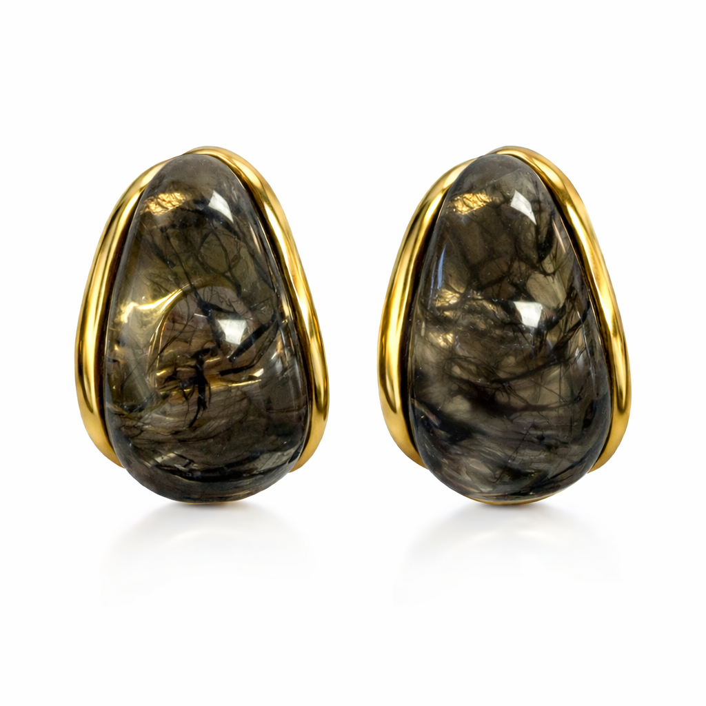 Olivia Black Resin Hoops-sahira