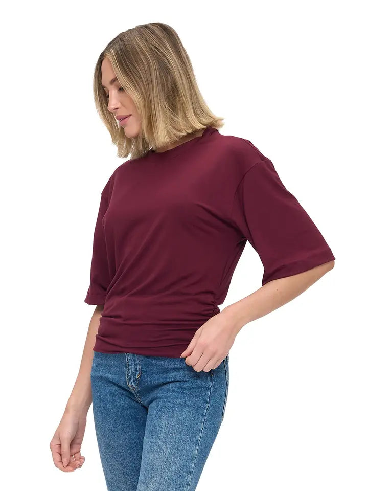Ruched detail modal shirt-Ariella T1761-MD