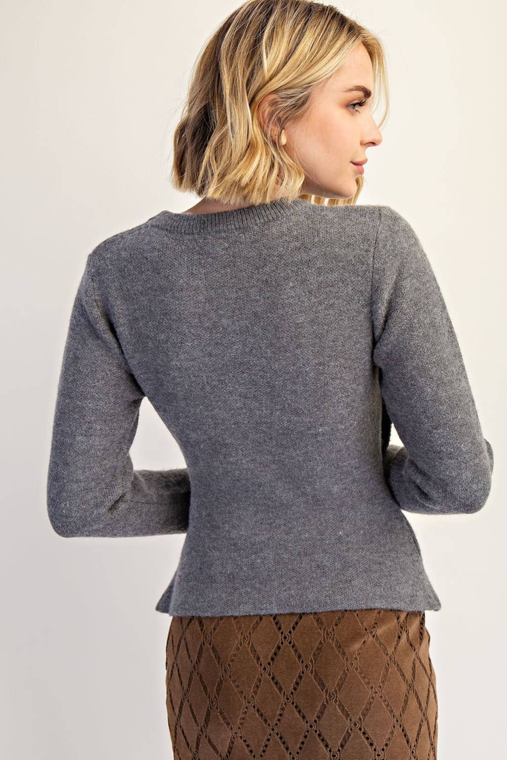 Asymmetrical Ruched Side Snap Button-Edit by Nine