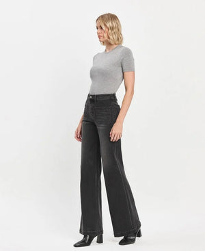 Engross High Rise Trouser in Black - Vervet