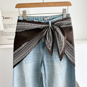 Minimalist Waist Belt Silk Scarf-Dipped  MK2BLW6W6NSI70