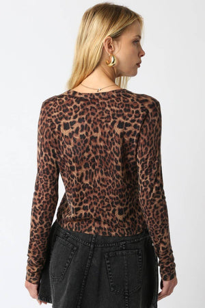 Christine Leopard Cardigan-Olivaceous 2504