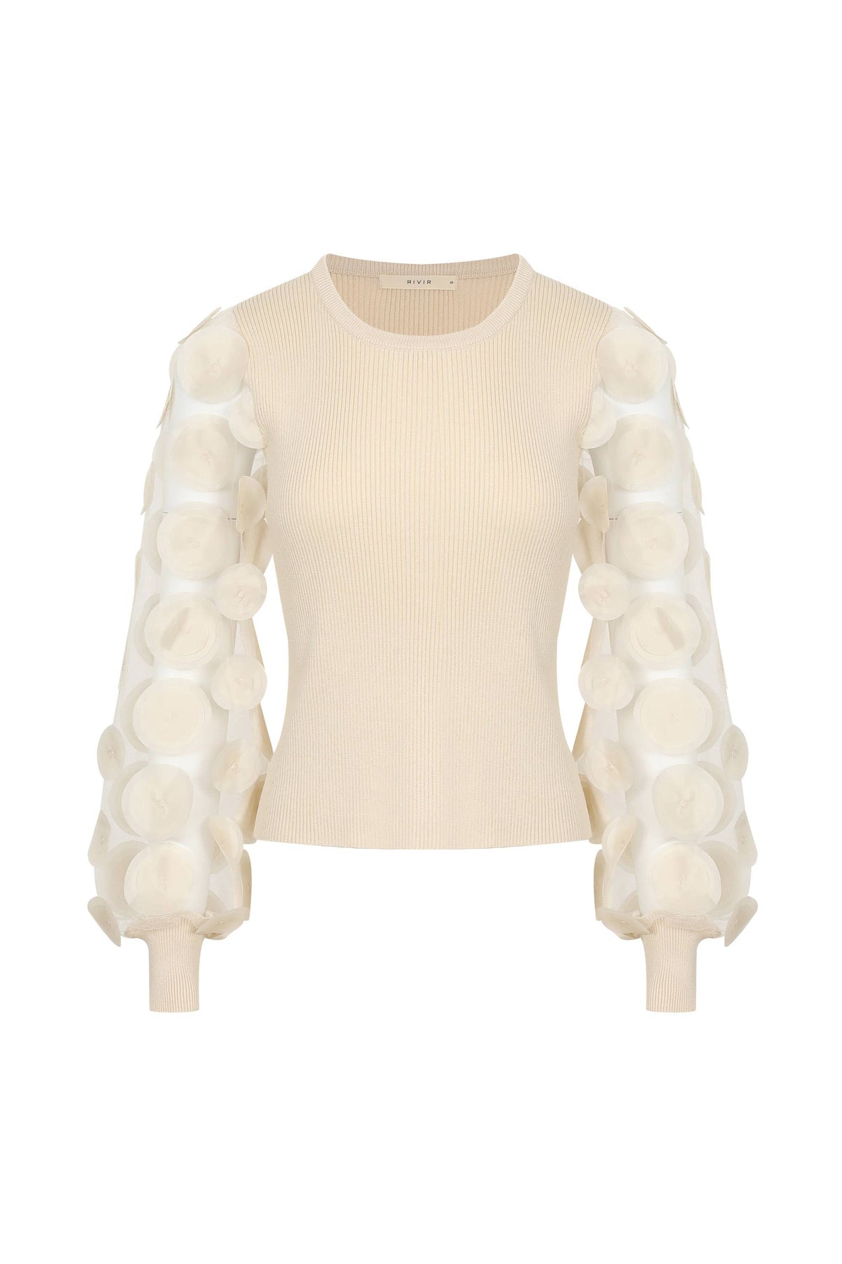 Long Sleeve Top with Mesh Detail-RIVIR AK568T