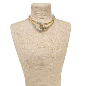 Sculpted Interlocking Infinity Loop Necklace-Bijoux Envie