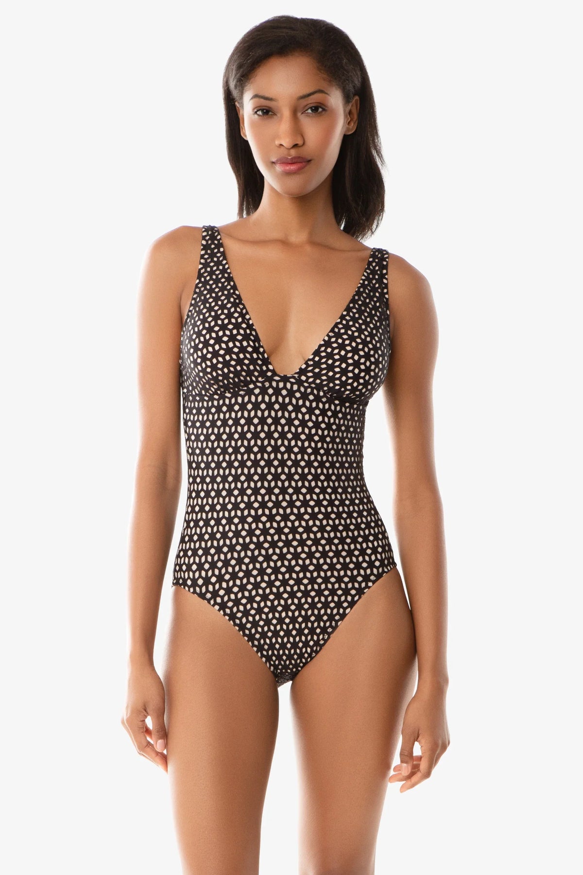 Juliette Laser Cut One Piece in Black - Helen Jon