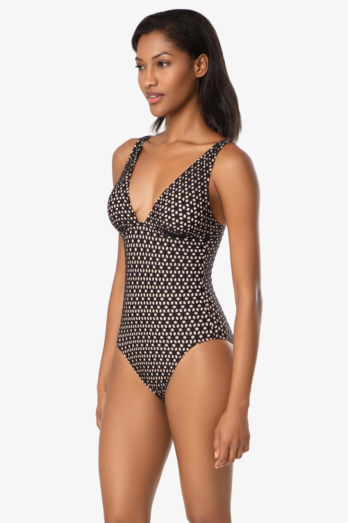 Juliette Laser Cut One Piece in Black - Helen Jon