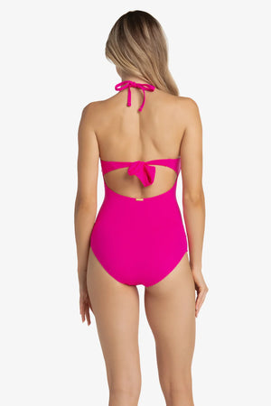 Classic Bandeau One Piece in Lotus Pink - Helen Jon