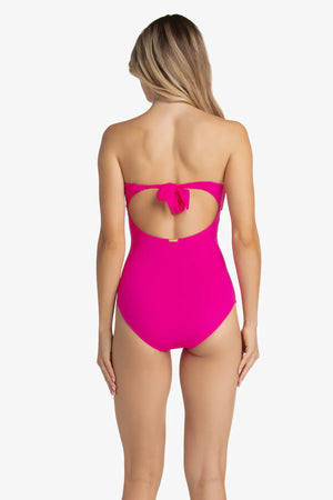 Classic Bandeau One Piece in Lotus Pink - Helen Jon