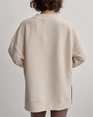 Varley Mae Longline Sweater in Oatmeal