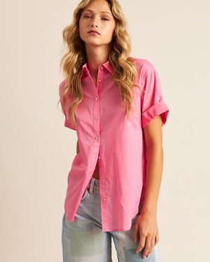 John + Jenn Pink Shay Button Up Shirt