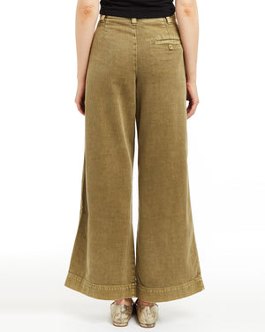 Tractr Jeans Olive Pleated Wide Leg Pant