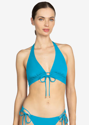 Aubrey Halter Top in Cyan Blue - Robin Piccone