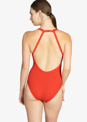 Amy High Neck One Piece in Marmalade - Robin Piccone