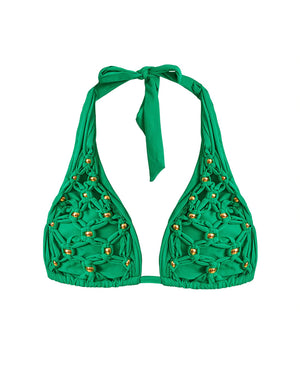 PQ Swim Seaweed Brynn Beaded Halter Top