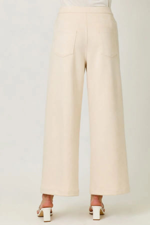 Suede Trouser in Ivory - Mystree