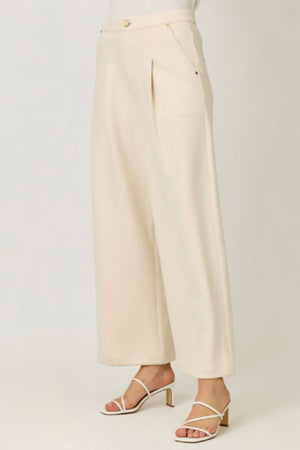 Suede Trouser in Ivory - Mystree