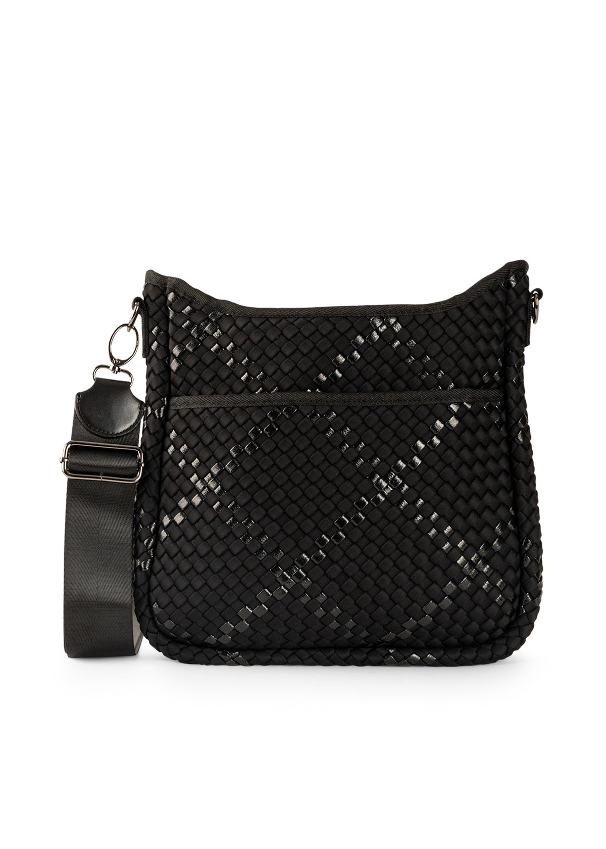 Blake Noir Woven Crossbody Bag - Haute Shore alt view 1