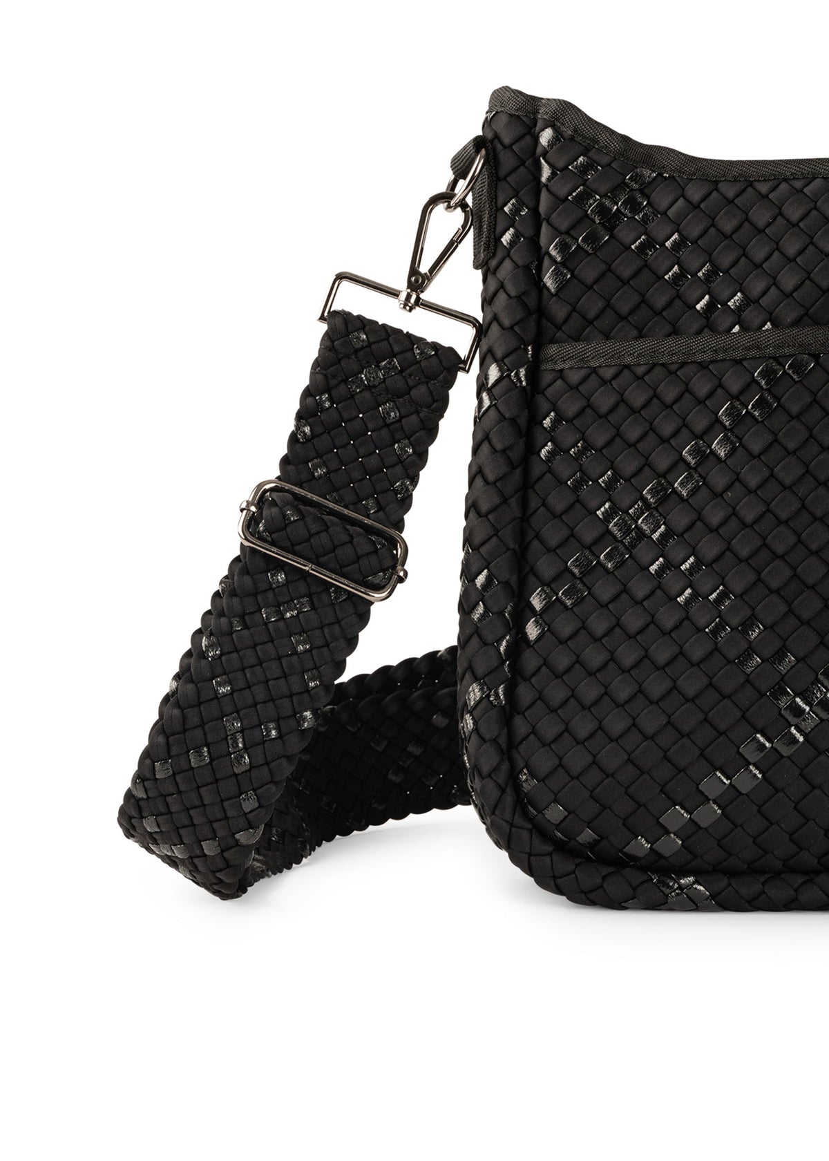 Blake Noir Woven Crossbody Bag - Haute Shore alt view 4