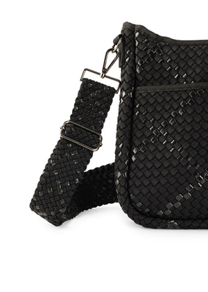 Blake Noir Woven Crossbody Bag - Haute Shore alt view 4
