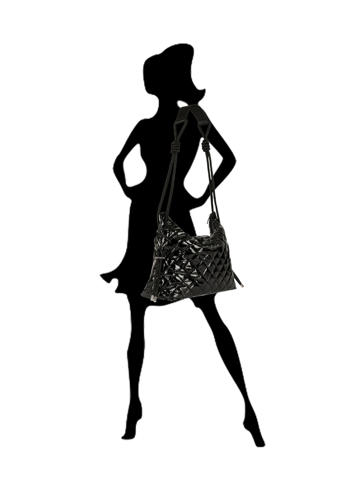 Stacey Noir Convertible Shoulder Bag - Haute Shore alt view 7