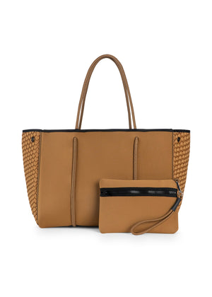 Greyson Camel Woven Neoprene Tote - Haute Shore