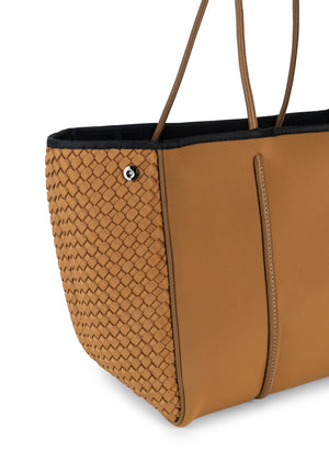 Greyson Camel Woven Neoprene Tote - Haute Shore alt view 4