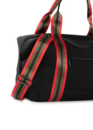 Haute Shore - Morgan Bello Weekender Bag (Black w/Red & Green Stripes) alt view 3