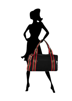 Haute Shore - Morgan Bello Weekender Bag (Black w/Red & Green Stripes) alt view 7