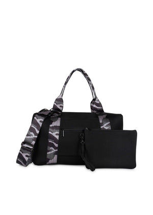 Haute Shore - Morgan Noir Weekender Bag (Black w/Grey Camo Stripes)
