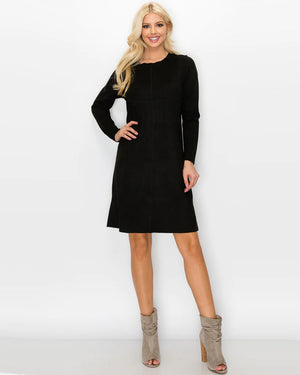 JOH Black Aurora Faux Suede Dress