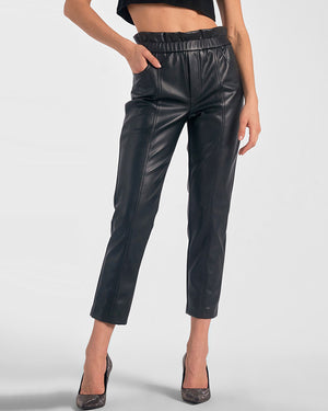 Elan Black Faux Leather Pant