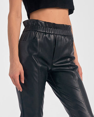 Elan Black Faux Leather Pant alt view 1