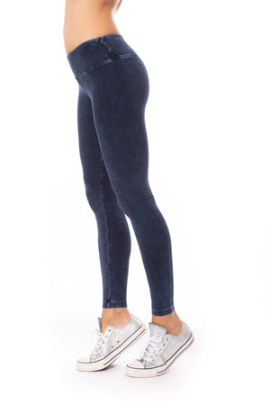 Hard Tail Forever - Flat Waist Ankle Legging (W-452, Dark Blue Mineral Wash)