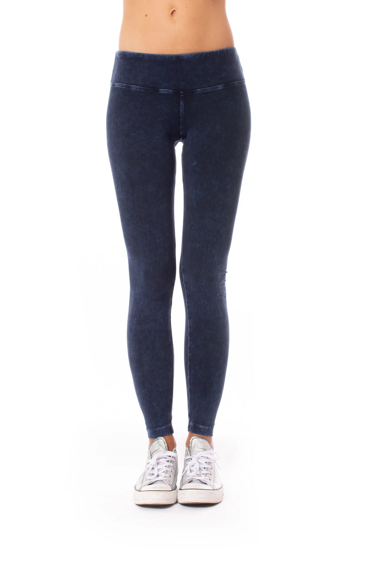 Hard Tail Forever - Flat Waist Ankle Legging (W-452, Dark Blue Mineral Wash) alt view 4