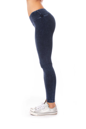 Hard Tail Forever - Flat Waist Ankle Legging (W-452, Dark Blue Mineral Wash) alt view 5